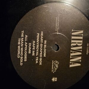 Hand made Nirvana handbag made from a vinyl album